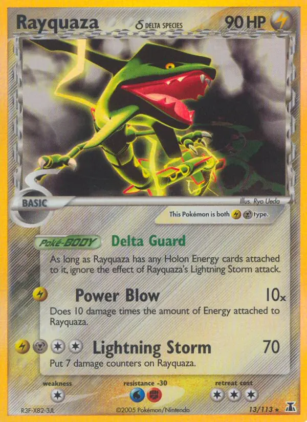 Rayquaza δ Rare rarity Delta Species Pokémon card price — $58.01