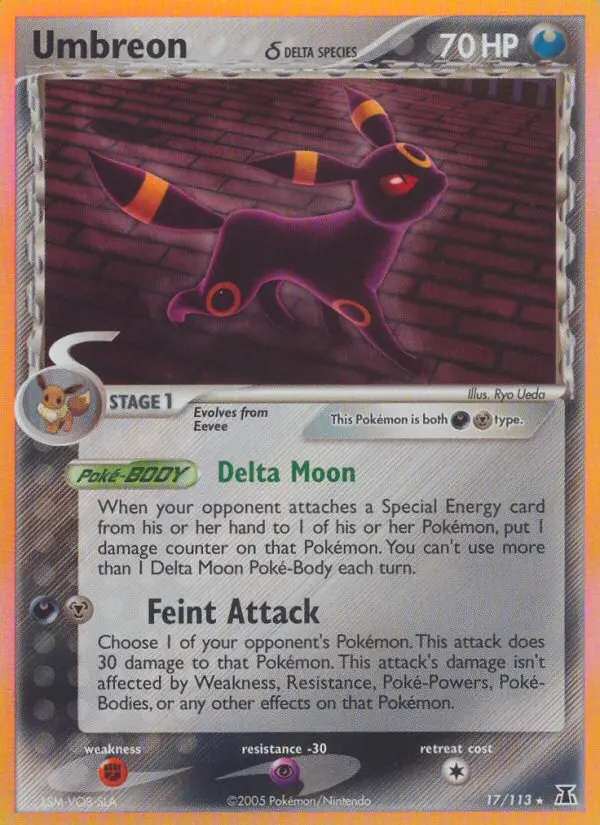 Umbreon δ Rare rarity Delta Species Pokémon card price — $216.27