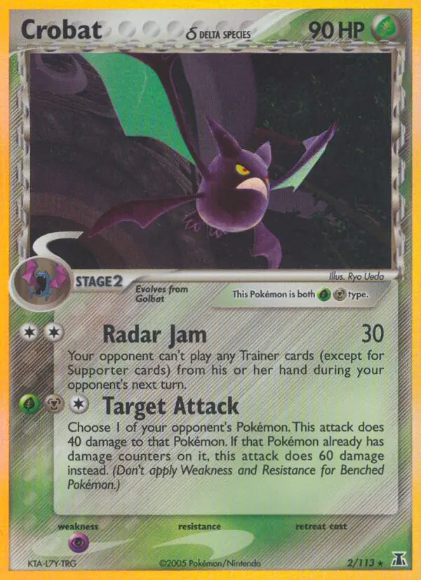 Crobat δ Rare rarity Delta Species Pokémon card price — $7.10
