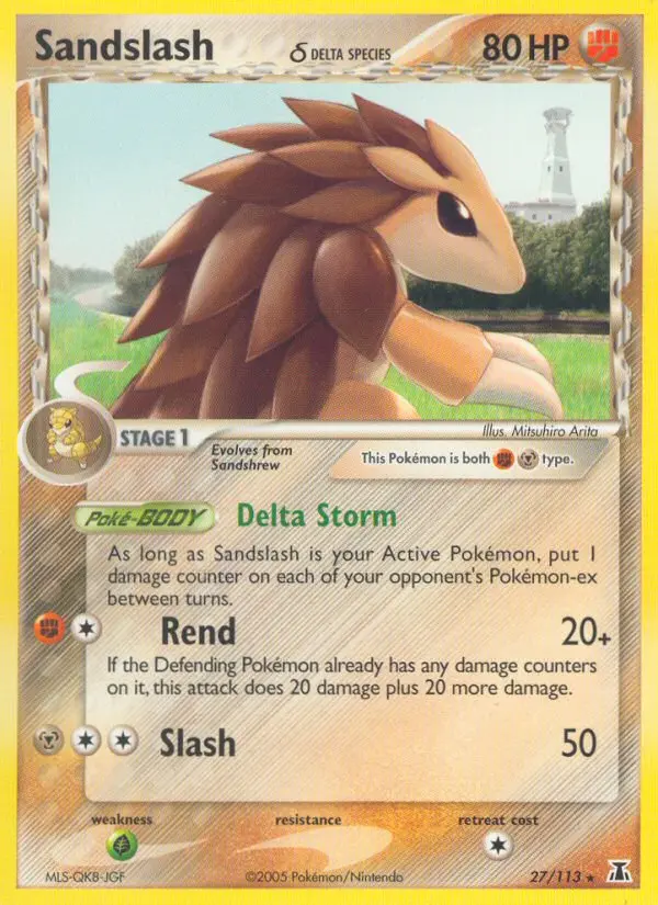 Sandslash δ Rare rarity Delta Species Pokémon card price — $3.25