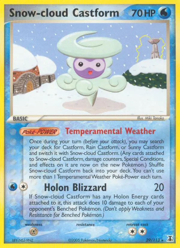 Snow-cloud Castform Rare rarity Delta Species Pokémon card price — $28.48