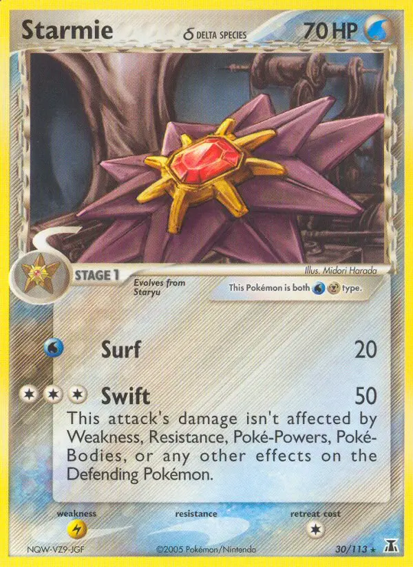 Starmie δ Rare rarity Delta Species Pokémon card price — $13.41