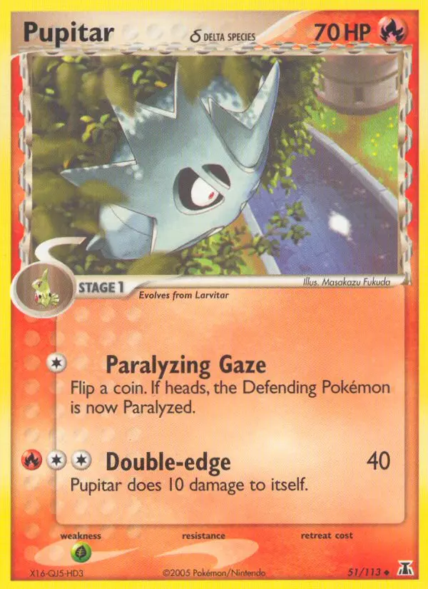 Pupitar δ Uncommon rarity Delta Species Pokémon card price — $3.70