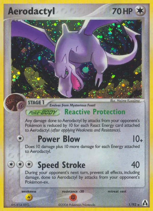 Aerodactyl Rare rarity Legend Maker Pokémon card price — $100.04