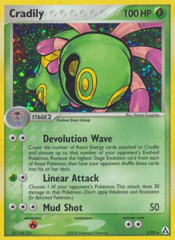 Cradily Rare rarity Legend Maker Pokémon card price — $22.01