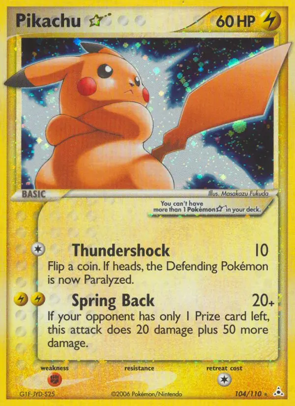 Pikachu Star Rare rarity Holon Phantoms Pokémon card price — $3,200.00