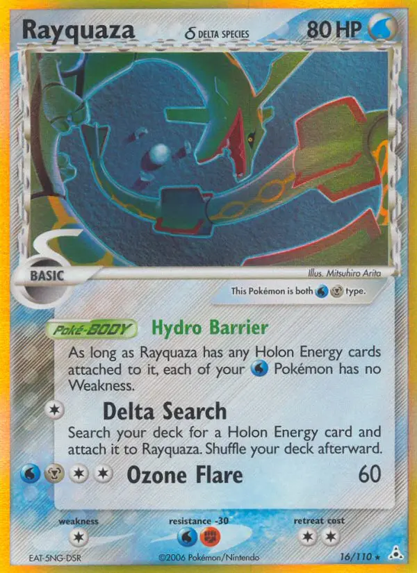 Rayquaza δ Rare rarity Holon Phantoms Pokémon card price — $72.98