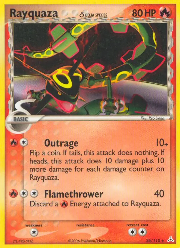 Rayquaza δ Rare rarity Holon Phantoms Pokémon card price — $72.98