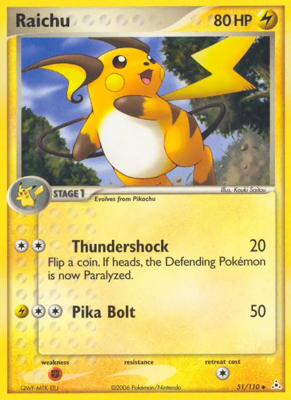 Raichu Uncommon rarity Holon Phantoms Pokémon card price — $56.81