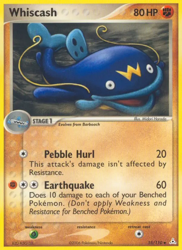 Whiscash Uncommon rarity Holon Phantoms Pokémon card price — $26.97