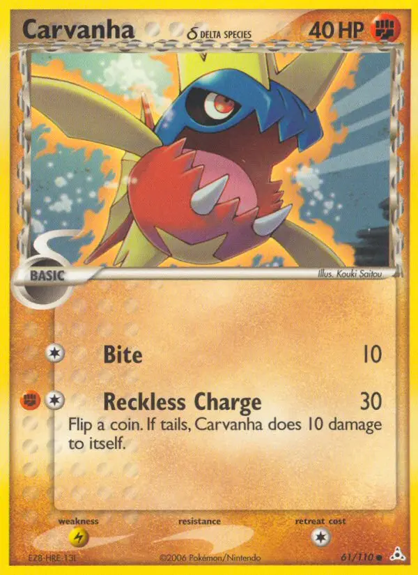 Carvanha δ Common rarity Holon Phantoms Pokémon card price — $0.39