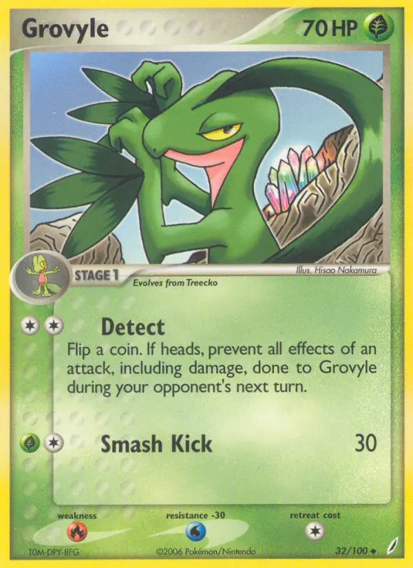 Grovyle Uncommon rarity Crystal Guardians Pokémon card price — $24.58