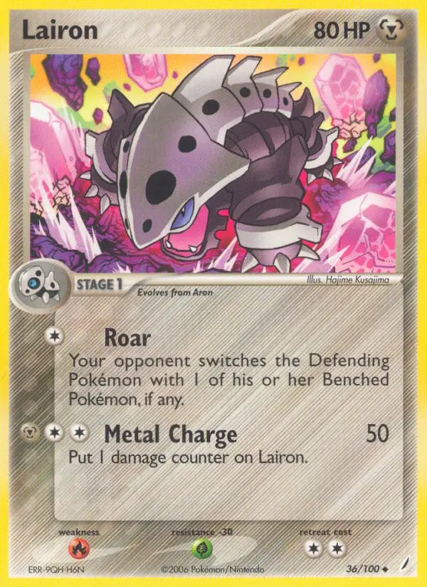 Lairon Uncommon rarity Crystal Guardians Pokémon card price — $27.82