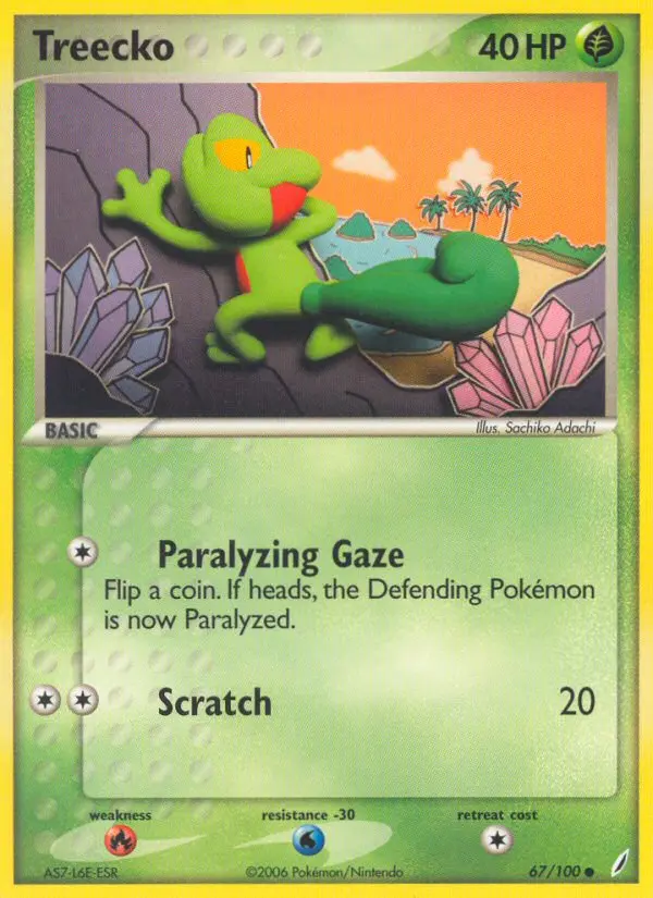 Treecko Common rarity Crystal Guardians Pokémon card price — $27.91