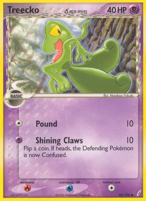 Treecko δ Common rarity Crystal Guardians Pokémon card price — $1.46
