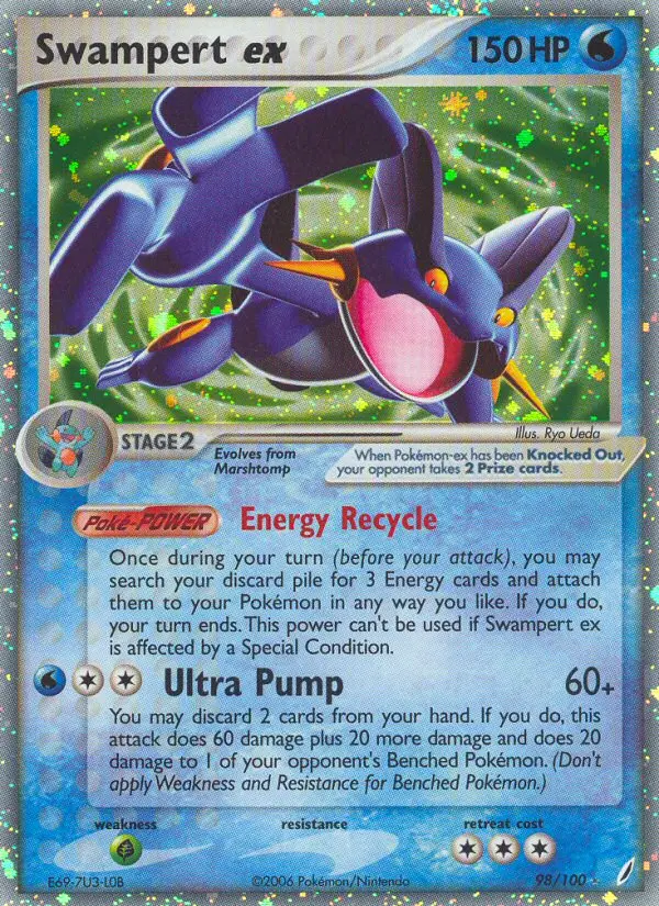 Swampert ex Rare rarity Crystal Guardians Pokémon card price — $255.00