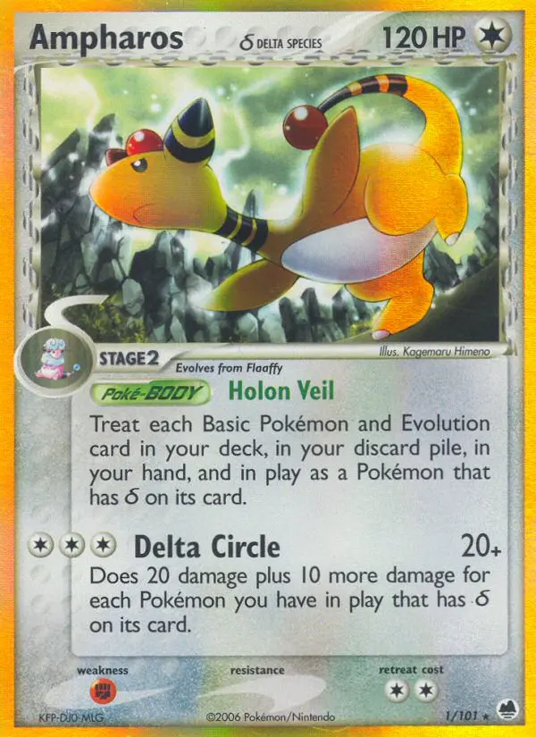Ampharos δ Rare rarity Dragon Frontiers Pokémon card price — $35.88