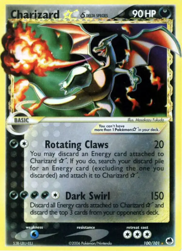 Charizard ☆ δ Rare rarity Dragon Frontiers Pokémon card price