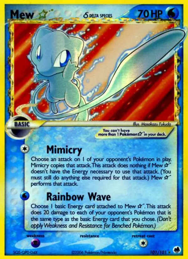 Mew ☆ δ Rare rarity Dragon Frontiers Pokémon card price