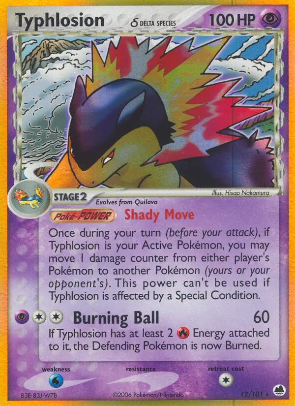 Typhlosion δ Rare rarity Dragon Frontiers Pokémon card price — $13.67