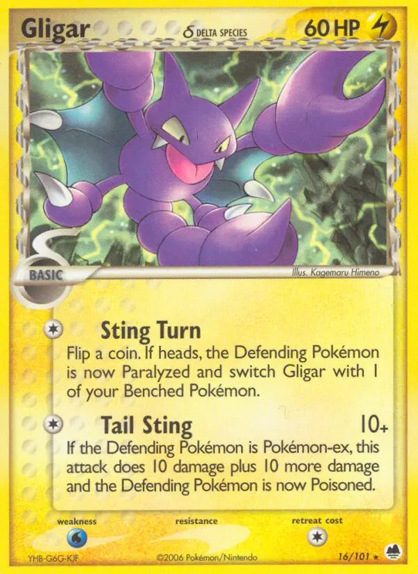 Gligar δ Rare rarity Dragon Frontiers Pokémon card price — $1.41