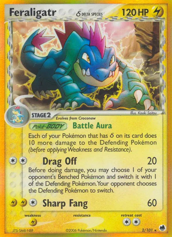 Feraligatr δ Rare rarity Dragon Frontiers Pokémon card price — $9.95