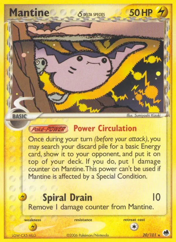 Mantine δ Rare rarity Dragon Frontiers Pokémon card price — $1.65