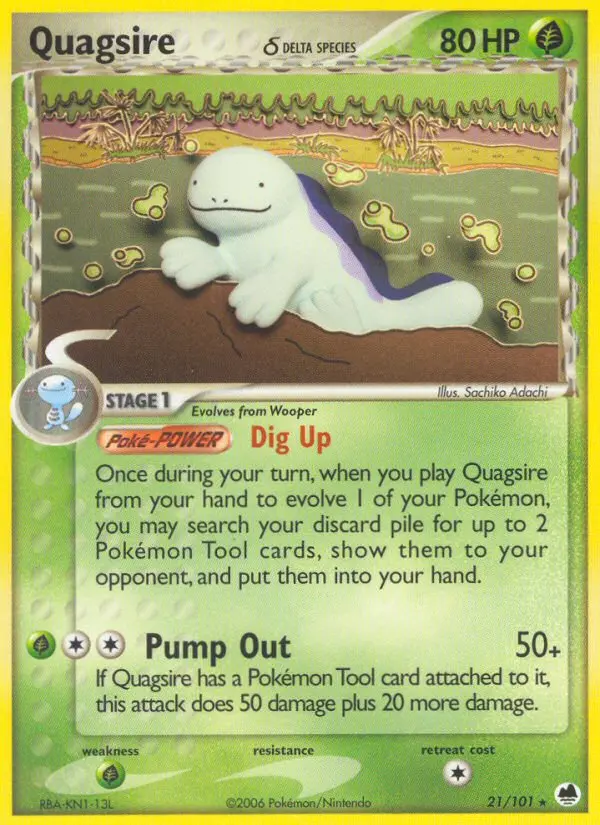 Quagsire δ Rare rarity Dragon Frontiers Pokémon card price — $4.50