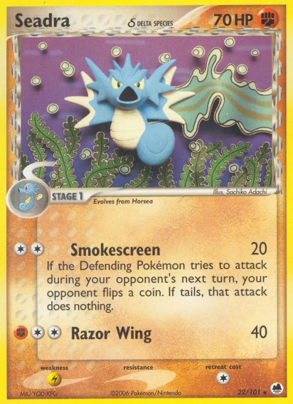 Seadra δ Rare rarity Dragon Frontiers Pokémon card price — $0.87