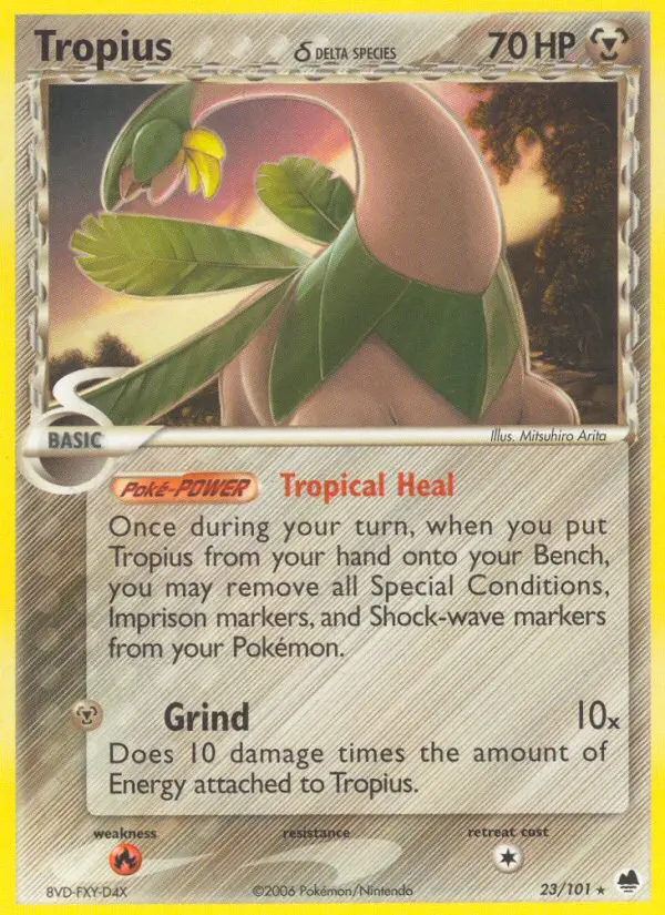 Tropius δ Rare rarity Dragon Frontiers Pokémon card price — $1.95