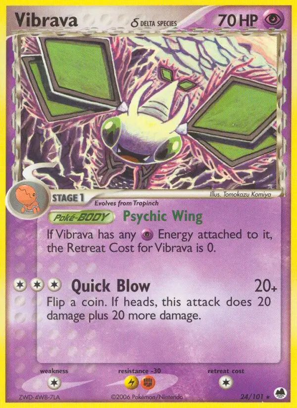 Vibrava δ Rare rarity Dragon Frontiers Pokémon card price — $1.08