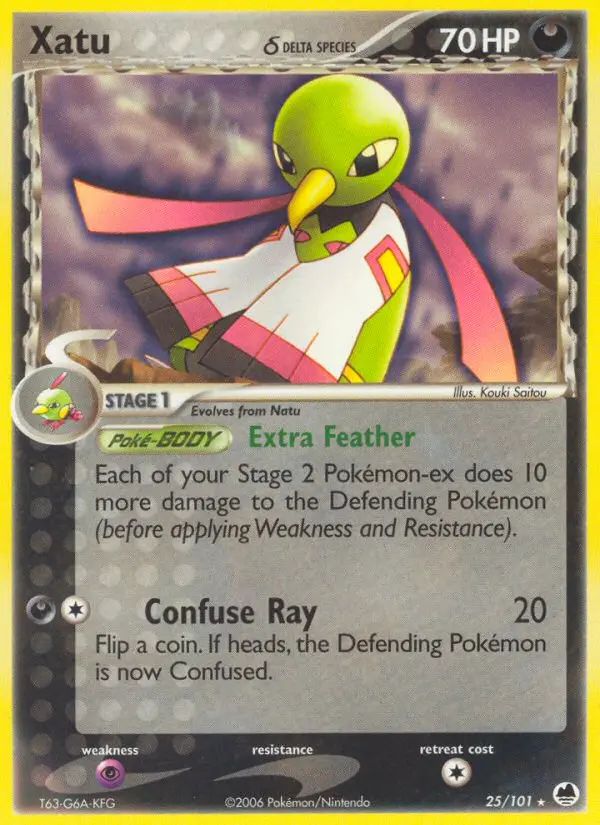 Xatu δ Rare rarity Dragon Frontiers Pokémon card price — $1.51