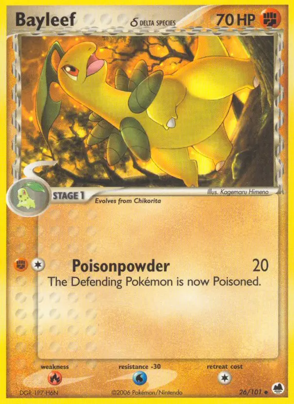 Bayleef δ Uncommon rarity Dragon Frontiers Pokémon card price — $1.80