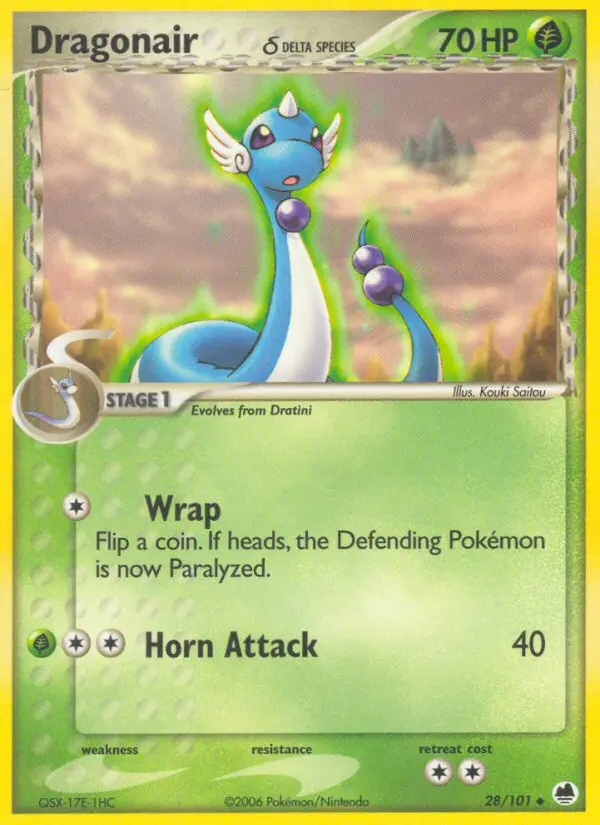 Dragonair δ Uncommon rarity Dragon Frontiers Pokémon card price — $3.15