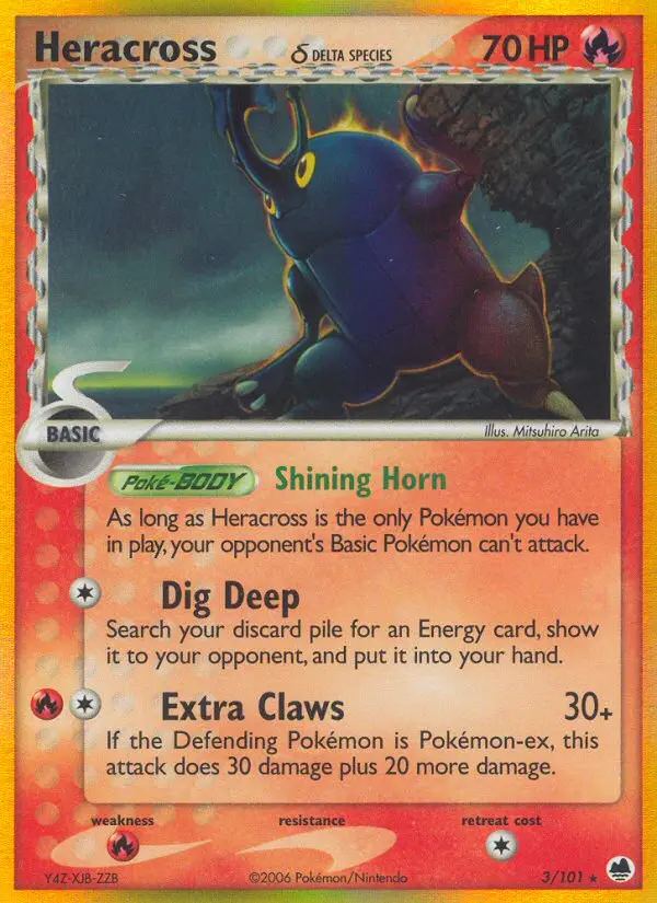 Heracross δ Rare rarity Dragon Frontiers Pokémon card price — $27.79