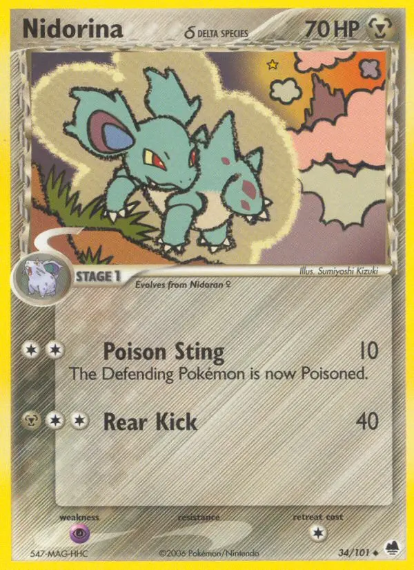 Nidorina δ Uncommon rarity Dragon Frontiers Pokémon card price — $2.35