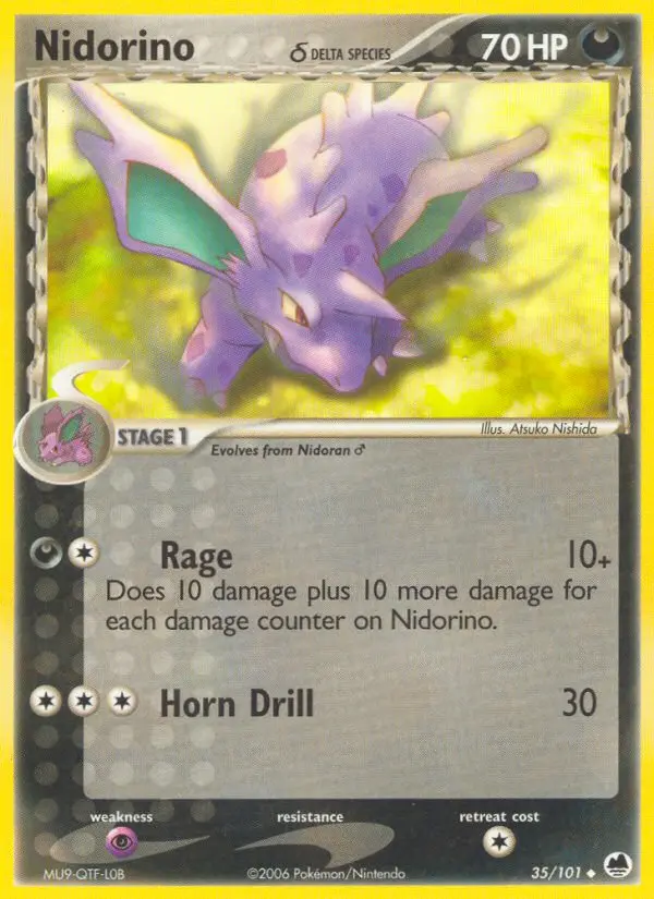 Nidorino δ Uncommon rarity Dragon Frontiers Pokémon card price — $1.31