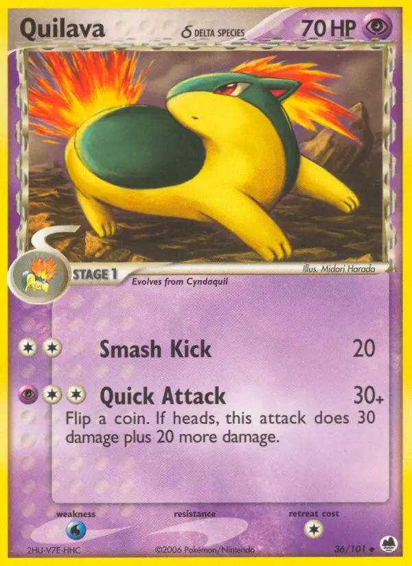 Quilava δ Uncommon rarity Dragon Frontiers Pokémon card price — $1.20