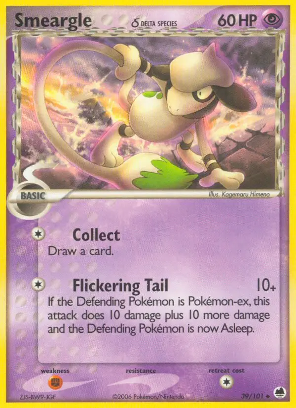 Smeargle δ Uncommon rarity Dragon Frontiers Pokémon card price — $1.91