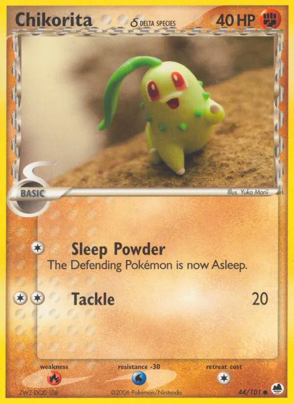 Chikorita δ Common rarity Dragon Frontiers Pokémon card price — $2.08