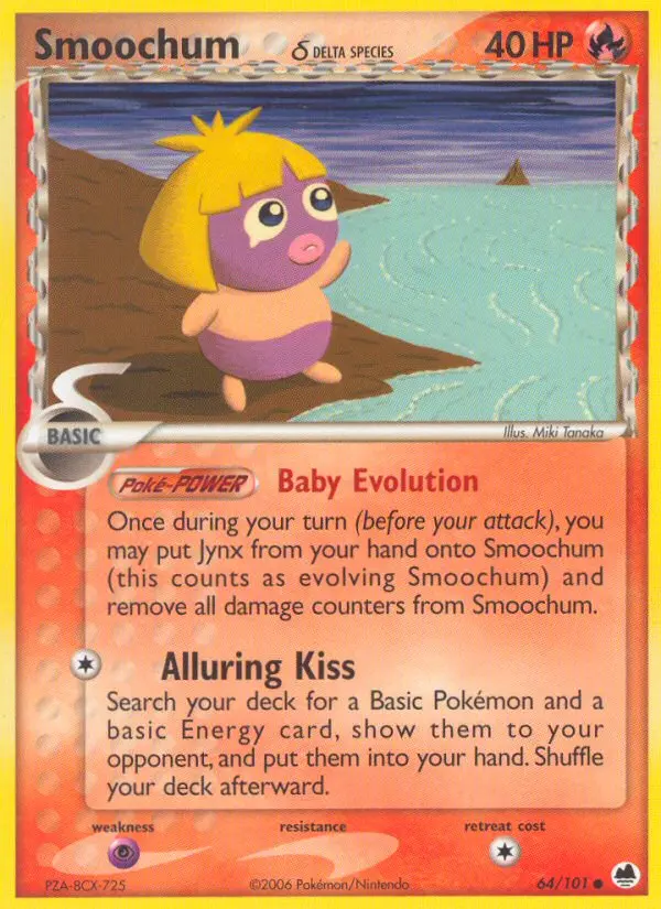 Smoochum δ Common rarity Dragon Frontiers Pokémon card price — $0.70