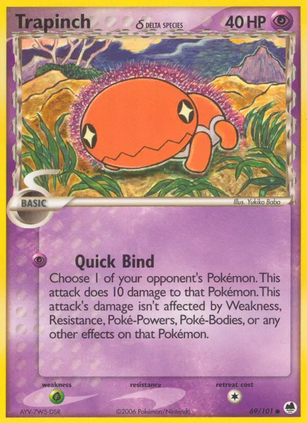 Trapinch δ Common rarity Dragon Frontiers Pokémon card price — $0.45