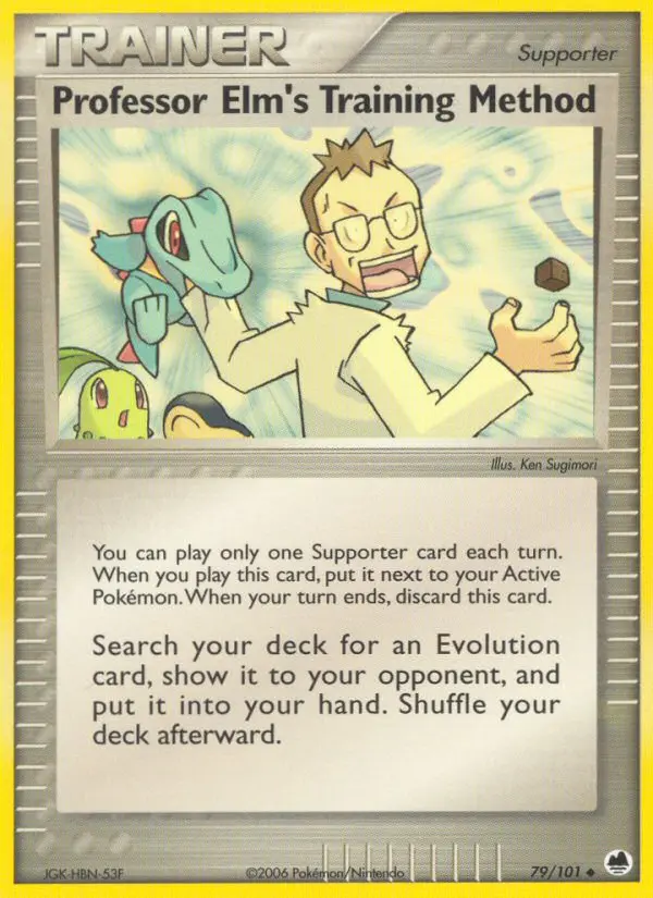 Professor Elm's Training Method Uncommon rarity Dragon Frontiers Pokémon card price — $33.07