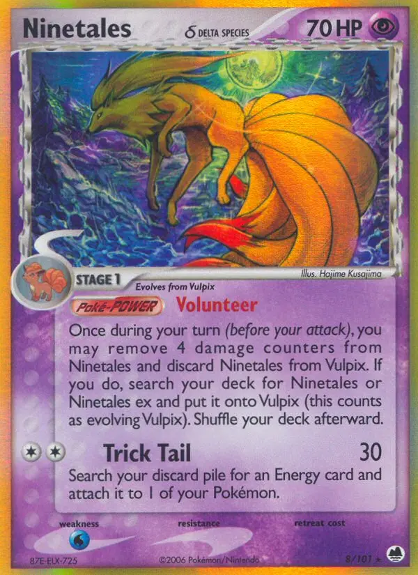 Ninetales δ Rare rarity Dragon Frontiers Pokémon card price — $68.36