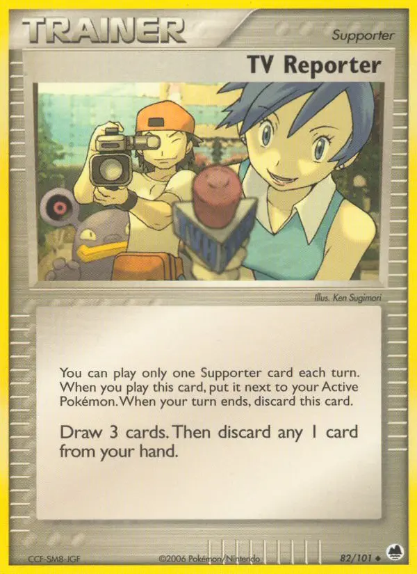 TV Reporter Uncommon rarity Dragon Frontiers Pokémon card price — $7.40