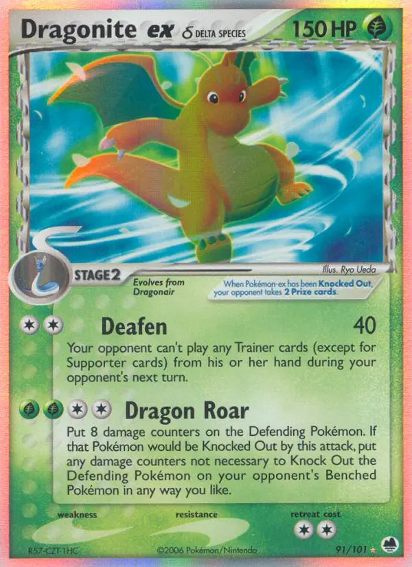 Dragonite ex δ Rare rarity Dragon Frontiers Pokémon card price — $97.58