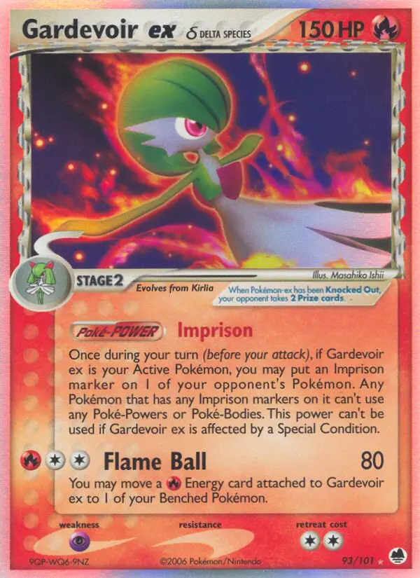 Gardevoir ex δ Rare rarity Dragon Frontiers Pokémon card price — $87.13