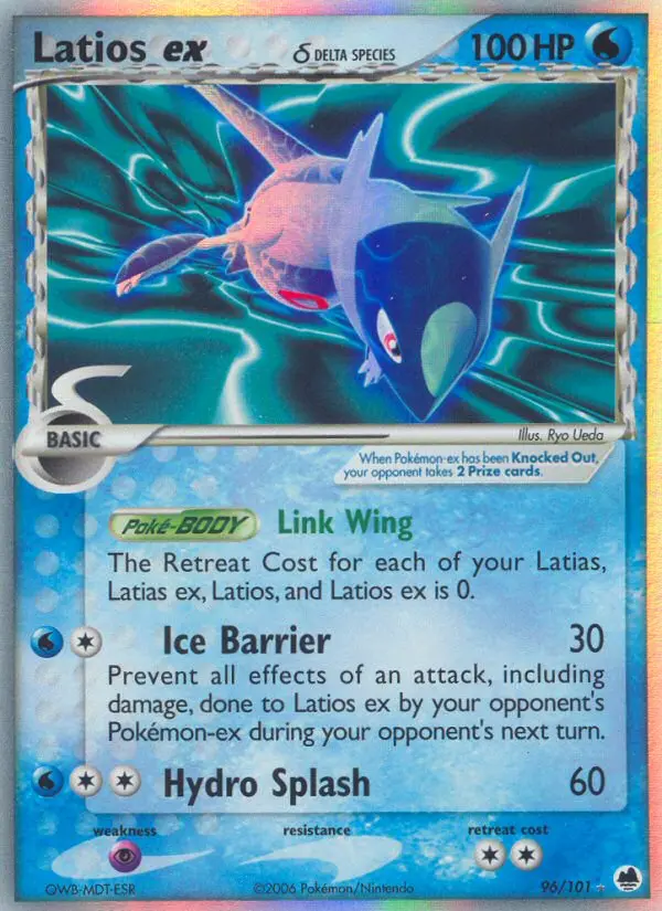 Latios ex δ Rare rarity Dragon Frontiers Pokémon card price — $153.84