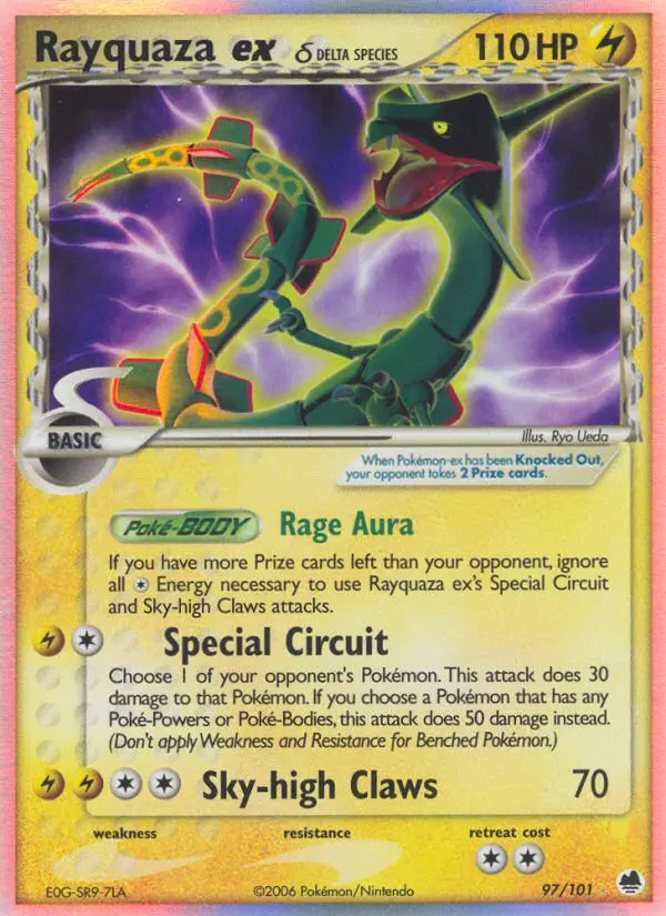Rayquaza ex δ Rare rarity Dragon Frontiers Pokémon card price — $158.90