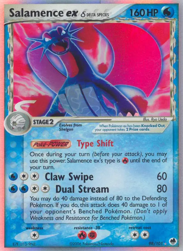 Salamence ex δ Rare rarity Dragon Frontiers Pokémon card price — $327.59